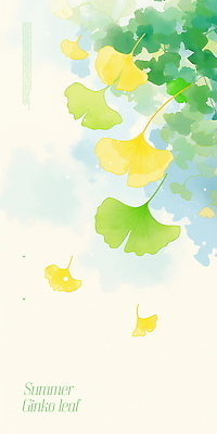 PSD 백그라운드 일러스트 자연 나뭇잎 수채화 사람없음 초록색 여름 떨어짐 은행잎 은행나무 국내일러스트 나무 계절 컬러 컨셉 잎 생태계 파일형식