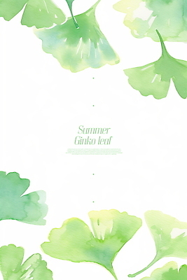 PSD 백그라운드 일러스트 자연 수채화 미술 사람없음 초록색 여름 은행잎 은행나무 감성 국내일러스트 나무 계절 컬러 컨셉 잎 문화예술 생태계 파일형식