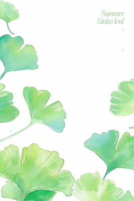 자연요소 PSD 백그라운드 일러스트 자연 수채화 사람없음 초록색 여름 그림 은행잎 화사함 은행나무 국내일러스트 나무 계절 컬러 컨셉 잎 생태계 파일형식