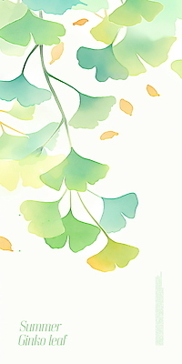 PSD 백그라운드 일러스트 자연 수채화 사람없음 초록색 여름 그림 은행잎 은행나무 국내일러스트 나무 계절 컬러 잎 생태계 파일형식