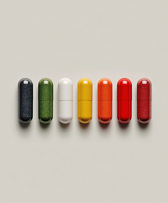 JPG 편집이미지 다이어트 과일 사람없음 세트 컬러풀 알약 건강관리 배열 영양 일렬 건강식품 비타민 영양제 편집3D AI컴퓨터그래픽 AI콘텐츠 음식 컬러 건강 관리 약 3D 영양소 파일형식