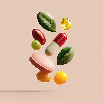 JPG 편집이미지 잎 다이어트 사람없음 알약 건강관리 영양 광택 비타민 영양제 편집3D AI컴퓨터그래픽 AI콘텐츠 식물 건강 관리 약 3D 영양소 파일형식