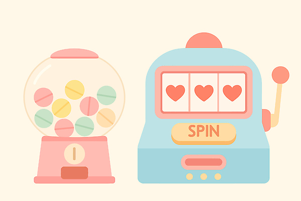 일러스트 사람없음 기계 게임 하트 행운 뽑기머신 슬롯머신 국내일러스트 AI파일 모양 컨셉 놀이 파일형식 벡터