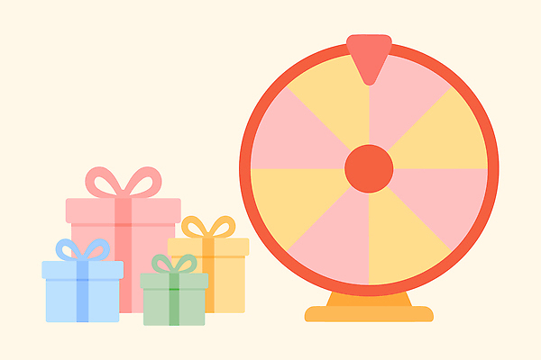 일러스트 사람없음 선물상자 행운 룰렛 당첨 경품 돌림판 국내일러스트 AI파일 컨셉 선물 이벤트 상자 게임 파일형식 벡터