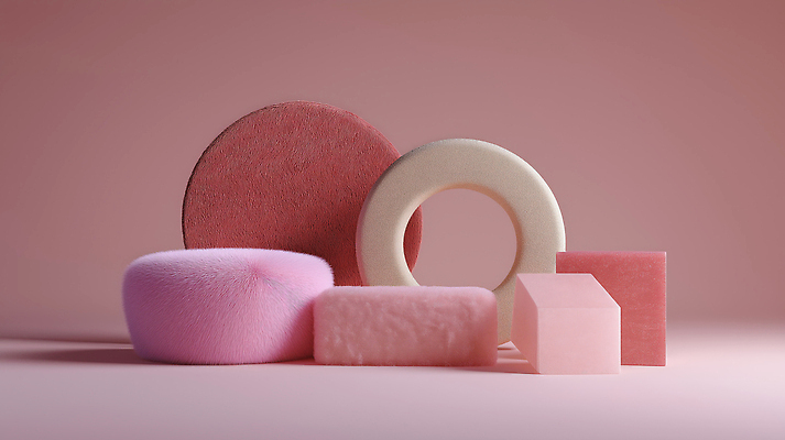 JPG 편집이미지 분홍색 털 사람없음 빛 3D 원형 질감 포디움 미니멀 편집3D AI컴퓨터그래픽 AI콘텐츠 도형 컬러 무대 디지털합성 파일형식