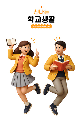 전신 PSD 편집이미지 여자 남자 교복 응원 고등학생 3D캐릭터 고등학교 미소 웃음 들기 두명 책 친구 학습 독서 스쿨라이프 3D 점프 자신감 동료 즐거움 교과서 긍정 활기 편집3D 캐릭터 학생 라이프스타일 옷 교육 감정 컨셉 학교 관계 모션 청소년 교재 표정 사람 디지털합성 파일형식