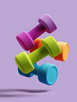 JPG 편집이미지 건강 사람없음 운동기구 보라색 헬스 아령 운동소품 편집3D AI컴퓨터그래픽 AI콘텐츠 컬러 운동 3D 오브젝트 파일형식