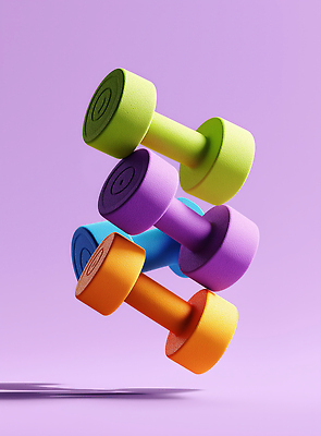 JPG 편집이미지 건강 사람없음 보라색 헬스 아령 편집3D AI컴퓨터그래픽 AI콘텐츠 컬러 운동 3D 파일형식