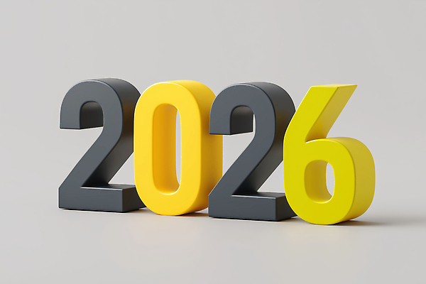 JPG 편집이미지 타이포그라피 사람없음 노란색 회색 입체 모던 2026년 편집3D AI컴퓨터그래픽 AI콘텐츠 문자 컬러 3D 연도 파일형식