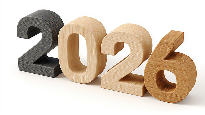 JPG 편집이미지 타이포그라피 사람없음 목재 나뭇결 갈색 3D 입체 베이지색 우드 2026년 편집3D AI컴퓨터그래픽 AI콘텐츠 나무 문자 컬러 재료 연도 디지털합성 파일형식