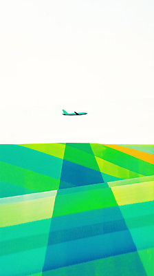 JPG 일러스트 자연 하늘 비행기 초원 사람없음 초록색 국내일러스트 AI일러스트 AI콘텐츠 컬러 항공교통 대중교통 생태계 파일형식