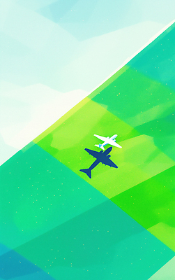 JPG 일러스트 자연 하늘 비행기 그림자 초원 사람없음 초록색 비행 국내일러스트 AI일러스트 AI콘텐츠 컬러 항공교통 대중교통 생태계 파일형식