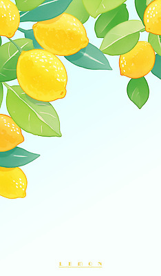 PSD 잎 일러스트 사람없음 초록색 노란색 레몬 국내일러스트 식물 컬러 과일 파일형식