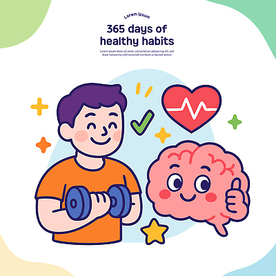 웰빙 남자 별 일러스트 한명 들기 상반신 건강관리 헬스 아령 에너지 하트 맥박 즐거움 뇌 따봉 생활습관 꾸준함 국내일러스트 AI파일 자연요소 모양 1 감정 컨셉 의학 모션 건강 관리 사람 운동 최고 습관 파일형식 벡터