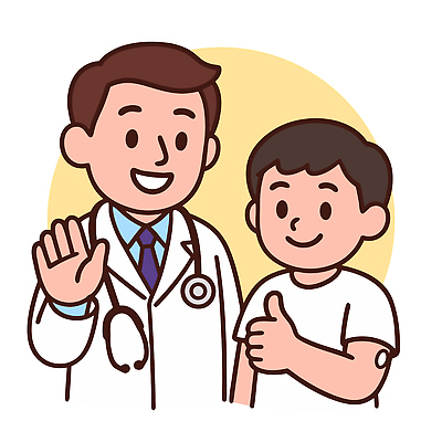 남자 일러스트 청진기 친절 표정 웃음 상반신 두명 치료 노란색 진료 환자 의사 검사_조사 상담 따봉 당뇨병 국내일러스트 AI파일 컬러 의학 의료기기 사람 의료진 최고 질병 파일형식 벡터