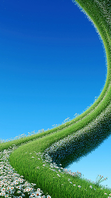 JPG 편집이미지 꽃밭 자연 하늘 풍경 잔디 사람없음 초록색 파란색 이미지편집 편집실사 AI컴퓨터그래픽 AI콘텐츠 식물 꽃 컬러 CG 생태계 파일형식