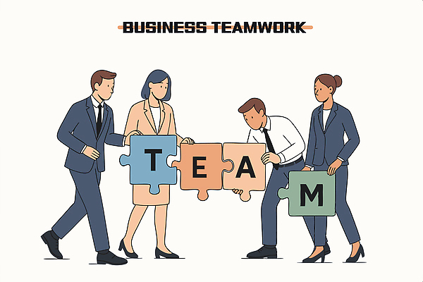 전신 여자 남자 일러스트 회의 협력 아이디어 직장 들기 정장 여러명 비즈니스맨 비즈니스우먼 퍼즐 목표 동료 전략 소통 리더쉽 맞추기 국내일러스트 AI파일 옷 다수 컨셉 회사 비즈니스 관계 모션 사람 직장인 파일형식 벡터