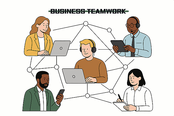 여자 남자 일러스트 커뮤니케이션 협력 아이디어 미소 들기 정장 여러명 상반신 노트북 스마트폰 태블릿 펜 헤드셋 타이핑 업무 비즈니스맨 비즈니스우먼 네트워크 조직 동료 소통 프로젝트 안경낌 국내일러스트 AI파일 옷 안경 음향기기 다수 컨셉 비즈니스 관계 모션 표정 사람 전자제품 핸드폰 스마트기기 필기구 헤드폰 작업 직장인 파일형식 벡터