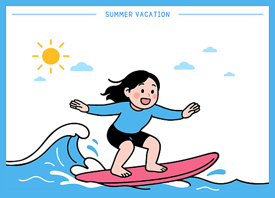 전신 구름 여자 행복 파도 여행 하늘색 일러스트 물놀이 하늘 팔벌리기 휴식 한명 미소 웃음 취미 여름휴가 햇빛 서핑보드 서핑 균형 즐거움 힐링 국내일러스트 AI파일 자연요소 1 감정 바다 컨셉 모션 놀이 휴가 표정 사람 파란색 태양 수상스포츠 보드_스포츠 파일형식 벡터 여름_계절