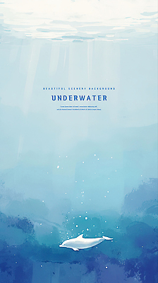 PSD 바다 일러스트 자연 수채화 풍경 사람없음 파란색 바닷속 물방울 돌고래 국내일러스트 컬러 포유류 수중 수중동물 생태계 파일형식