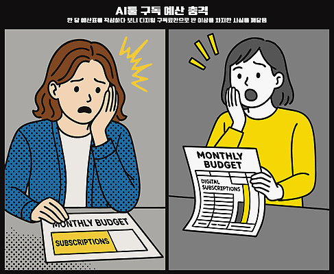 여자 일러스트 스트레스 관리 들기 상반신 두명 경제 디지털 찡그림 소비 계획 불안 서비스 고민 문서 충격 가계부 구독 예산 비용 국내일러스트 머리짚기 AI파일 감정 컨셉 모션 표정 사람 파일형식 벡터