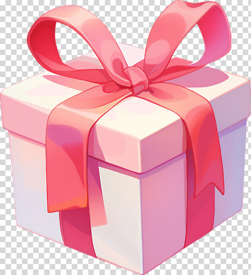 편집이미지 디자인 기념일 리본 분홍색 포장 선물 이벤트 장식 상자 파티 귀여움 기쁨 축하 소중 애니메이션 PNG 꾸밈 감정 컬러 컨셉 파일형식