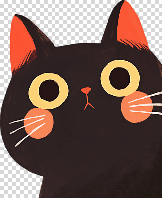 동물 편집이미지 캐릭터 디자인 감정 예술 백그라운드 표정 귀여움 검은색 주황색 고양이 눈 볼 그림 귀 PNG 스타일 자연요소 컬러 컨셉 포유류 날씨 신체부위 반려동물 파일형식