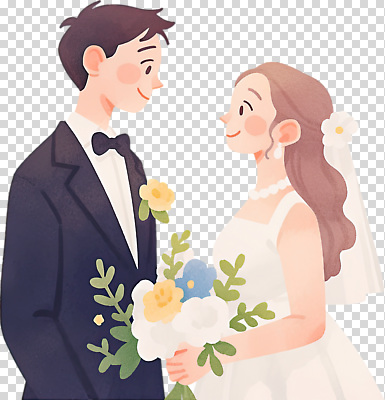 편집이미지 디자인 커플 기념일 행복 신부 꽃다발 웨딩드레스 포즈 신랑 결혼 결혼식 사랑 미소 이벤트 장식 축하 맹세 PNG 뷰티풀 순간 드레스 꽃 감정 컨셉 관계 표정 결심 파일형식