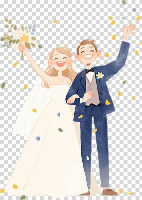 편집이미지 커플 기념일 행복 신부 웨딩드레스 신랑 결혼 결혼식 사랑 미소 턱시도 이벤트 파티 기쁨 로맨틱 축하 축복 꽃가루 PNG 순간 드레스 감정 컨셉 관계 표정 정장 가루 파일형식