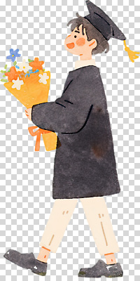 식물 학생 계절 교육 남자 꽃 감정 컨셉 졸업 학교 모션 이벤트 파일형식 남학생 꽃다발 기쁨 걷기 축하 순간 대학교 행복 홀로그램 기념일 졸업식 봄 편집이미지 PNG