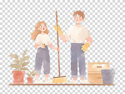 식물 편집이미지 여자 남자 꽃 감정 바닥 주택 함께함 웃음 인테리어 환경 주방 도구 작업 청소 세제 정리 주말 청소기 PNG 오후 디자인 컨셉 표정 사람 건물 전자제품 청소도구 파일형식