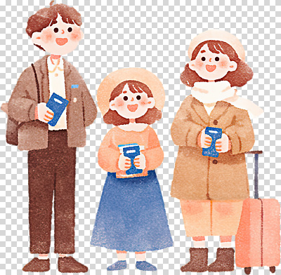 편집이미지 캐릭터 행복 감정 여행 자연 아침 웃음 친구 모임 외출 준비 여권 기념촬영 PNG 동행 설렘 수화물 스타일 주간 관계 표정 사진촬영 생태계 파일형식