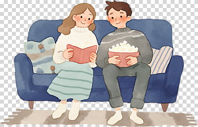 편집이미지 커플 행복 휴식 주택 따뜻함 이야기 대화 웃음 취미 소파 만남 시간 분위기 저녁 편안함 읽기 영화 팝콘 PNG 소통 셰어링 감정 컨셉 의자 관계 모션 문화예술 표정 말하기 건물 감각 야간 파일형식 공유경제