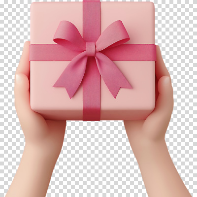 편집이미지 손 기념일 행복 리본 분홍색 포장 선물 사랑 장식 희망 축하 생일 소중 나눔 PNG 감정 컬러 컨셉 이벤트 신체부위 파일형식 사람