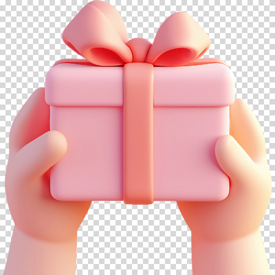 모양 편집이미지 손 디자인 기념일 리본 분홍색 포장 선물 기쁨 축하 생일 즐거움 애니메이션 PNG 감정 컬러 컨셉 이벤트 신체부위 파일형식 사람