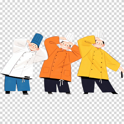 편집이미지 캐릭터 전통 옷 문화 음식 컬러 협력 요리 미소 요리사 표현 인사 조리복 즐거움 PNG 흥미 직업 감정 컨셉 유니폼 표정 예절 파일형식