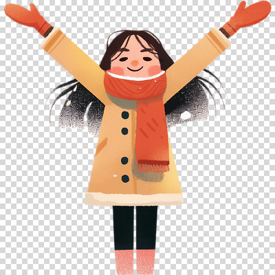잡화 계절 여자 감정 어린이 표정 생태계 파일형식 소녀 겨울 기쁨 양팔 장갑 따뜻함 행복 즐거움 표현 사랑 모션 웃음 자연 패션 컬러 포즈 편집이미지 PNG