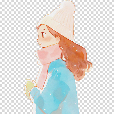 자연요소 잡화 계절 여자 감정 어린이 컬러 모션 날씨 파란색 목도리 생태계 파일형식 겨울 소녀 눈 거리 스카프 모자 걷기 따뜻함 행복 디자인 캐릭터 색감 풍경 자연 차가움 분홍색 하늘색 패션 편집이미지 PNG