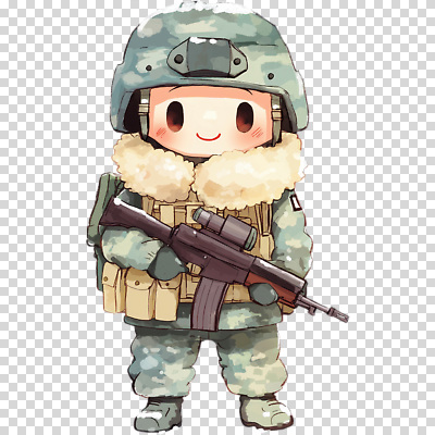 직업 계절 무기 컨셉 유니폼 눈_날씨 국군 파일형식 군인 캐릭터 총 귀여움 겨울 설원 군복 무장 애니메이션 전쟁 오브젝트 작전 전사 스타일 편집이미지 PNG