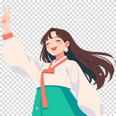 편집이미지 전통 헤어스타일 옷 여자 패션 행복 컬러 표정 미소 손짓 기쁨 전통의상 한복 즐거움 PNG 스타일 한국전통 감정 모션 사람 파일형식