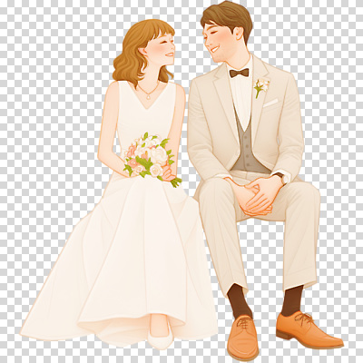 편집이미지 커플 드레스 꽃 행복 신부 신랑 결혼식 미래 사랑 웃음 턱시도 정원 신혼 PNG 착용 식물 옷 감정 결혼 컨셉 관계 표정 정장 파일형식