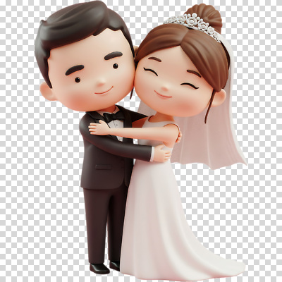 편집이미지 캐릭터 커플 드레스 기념일 행복 신부 포즈 신랑 결혼 결혼식 함께함 사랑 웃음 이벤트 장식 기쁨 축하 머리장식 애니메이션 PNG 옷 감정 컨셉 관계 표정 파일형식