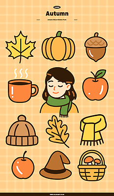 무료이미지 아이콘 모자 여자 단풍 낙엽 호박 휴식 따뜻함 한명 상반신 바구니 귀여움 눈감음 주황색 스카프 목도리 가을 사과 오브젝트 마녀모자 따뜻한음료 엘리먼트 2D아이콘 AI파일 모자_잡화 1 잡화 계절 음료 컬러 컨셉 잎 채소 과일 모션 사람 파일형식 벡터