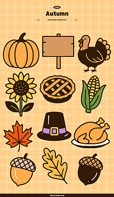 아이콘 모자 낙엽 호박 해바라기 옥수수 사람없음 농작물 귀여움 가을 표지판 오브젝트 파이 도토리 추수감사절 칠면조 엘리먼트 2D아이콘 AI파일 잡화 계절 꽃 기독교 빵 컨셉 잎 농업 채소 조류 곡류 알림판 견과류 파일형식 벡터