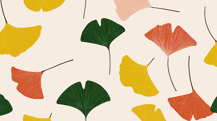 JPG 디자인 백그라운드 낙엽 패턴 일러스트 자연 사람없음 가을 은행잎 심플 알록달록 국내일러스트 AI일러스트 AI콘텐츠 계절 잎 무늬 컬러풀 생태계 파일형식