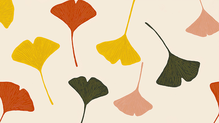 JPG 디자인 백그라운드 낙엽 패턴 일러스트 자연 미술 사람없음 가을 은행잎 심플 알록달록 국내일러스트 AI일러스트 AI콘텐츠 계절 잎 무늬 문화예술 컬러풀 생태계 파일형식