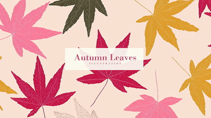 PSD 디자인 예술 분홍색 백그라운드 단풍 패턴 일러스트 자연 나뭇잎 따뜻함 풍경 사람없음 가을 국내일러스트 계절 컬러 잎 무늬 생태계 파일형식