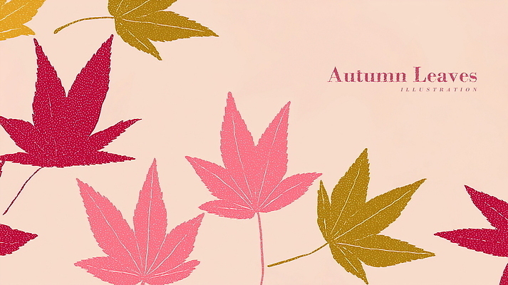 PSD 디자인 예술 분홍색 백그라운드 단풍 패턴 일러스트 자연 나뭇잎 사람없음 가을 감성 국내일러스트 계절 컬러 컨셉 잎 무늬 생태계 파일형식