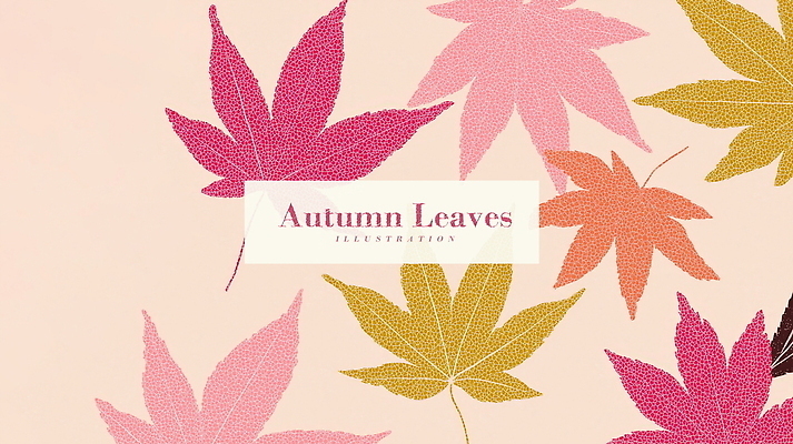 PSD 디자인 예술 분홍색 백그라운드 단풍 패턴 일러스트 자연 나뭇잎 따뜻함 풍경 사람없음 가을 색감 국내일러스트 계절 컬러 잎 무늬 생태계 파일형식