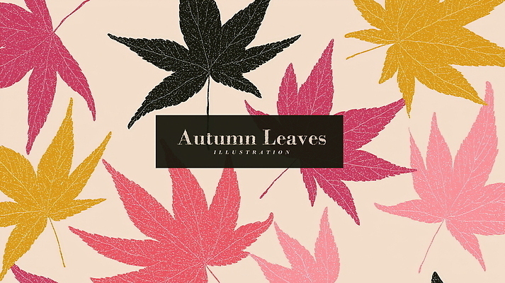 PSD 디자인 예술 분홍색 백그라운드 단풍 패턴 일러스트 자연 나뭇잎 사람없음 가을 감성 국내일러스트 계절 컬러 컨셉 잎 무늬 생태계 파일형식